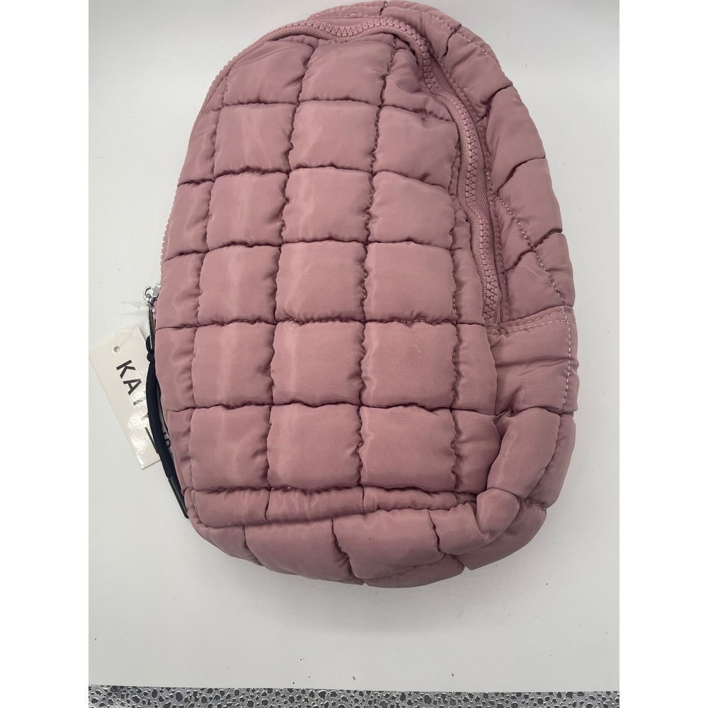 Katydid Mauve Pink Quilted Puffer Sling Bag Crossbody Nylon Adjustable Strap NEW